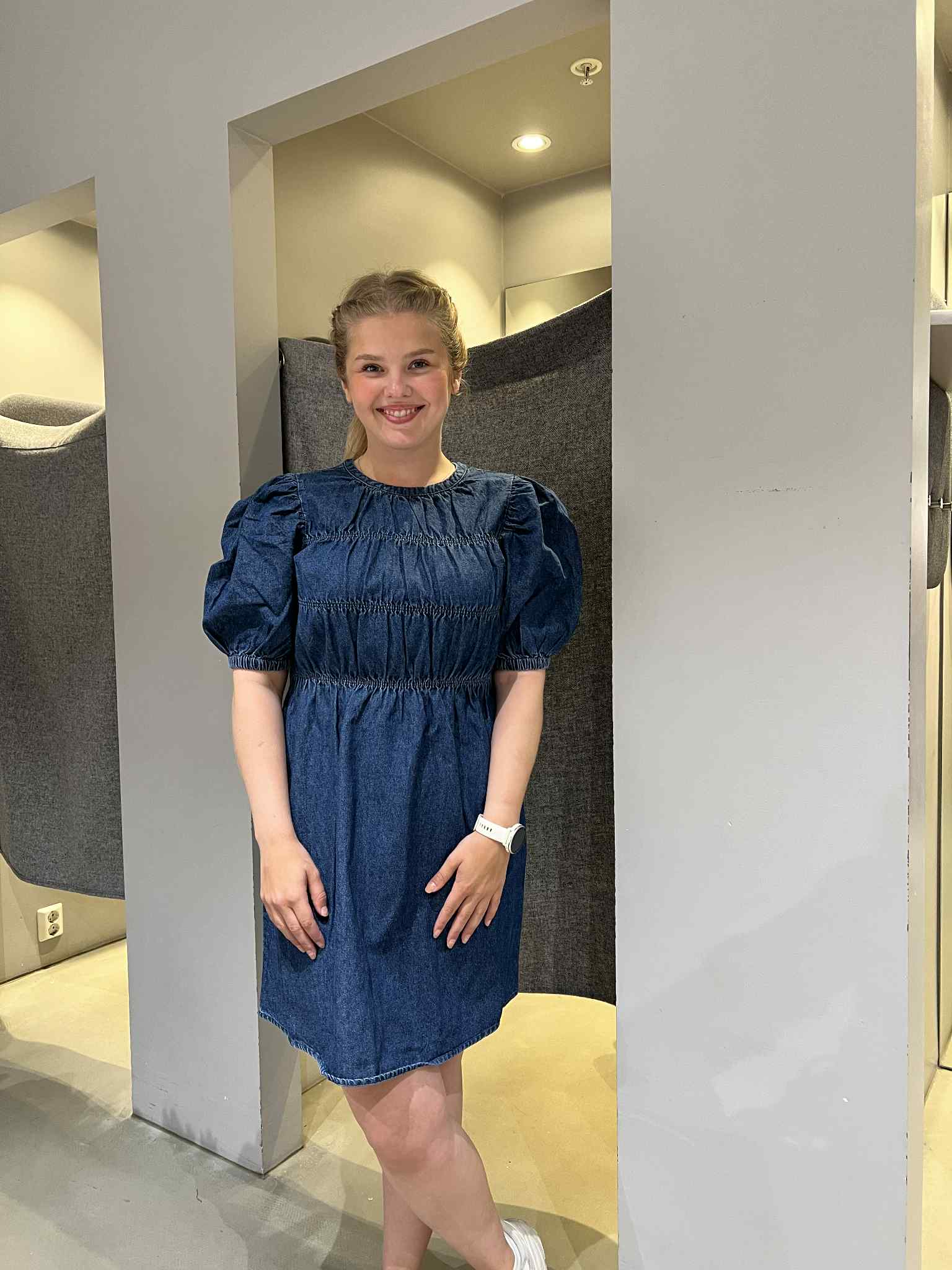 VIHEIDI Short Dress - Dark Blue Denim